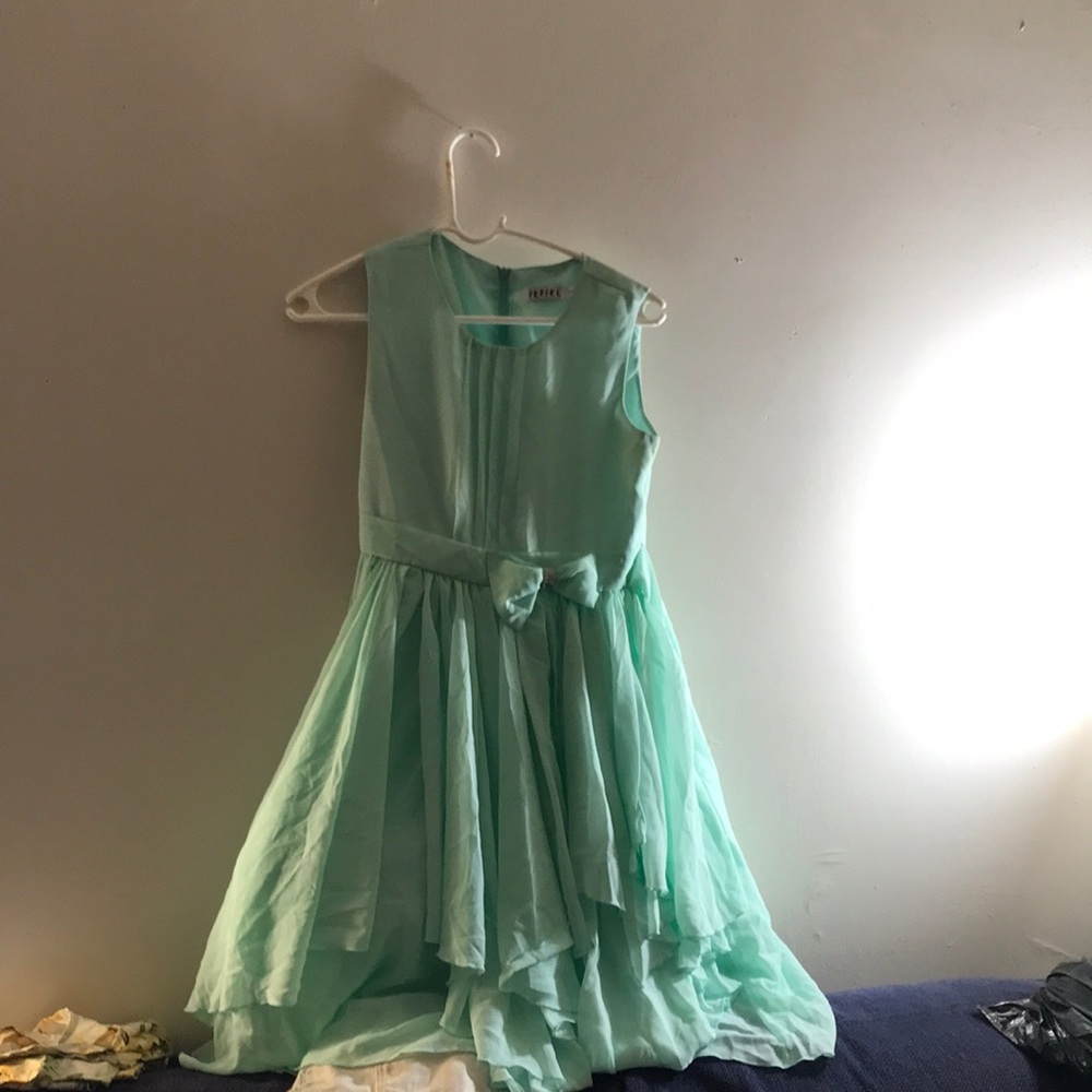 Teal iefiel fluffy dress